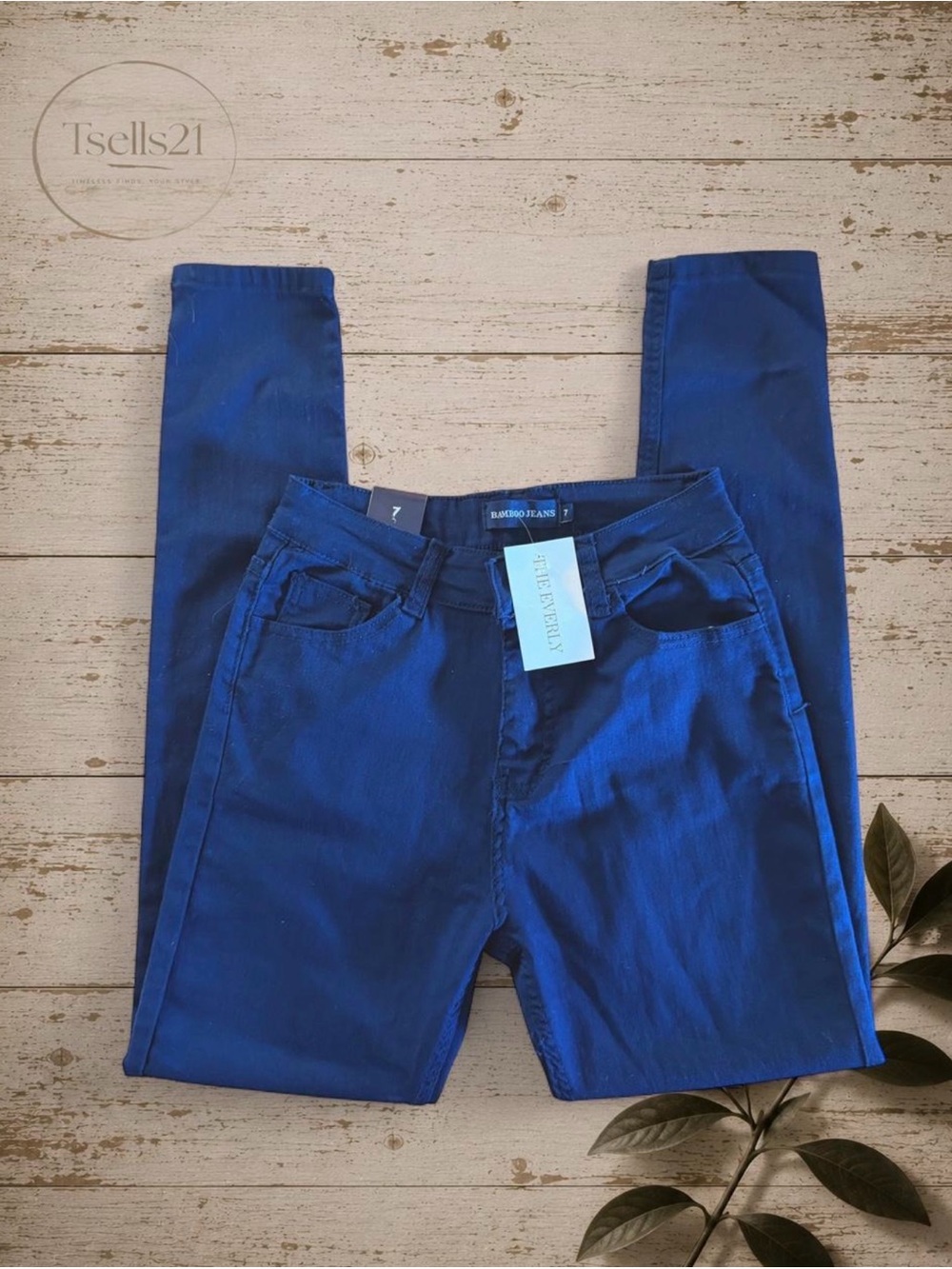 NWT Bamboo Jeans Navy Skinny Pants - Size 7